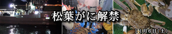 2021年11月6日(土)　松葉がに漁解禁されます！